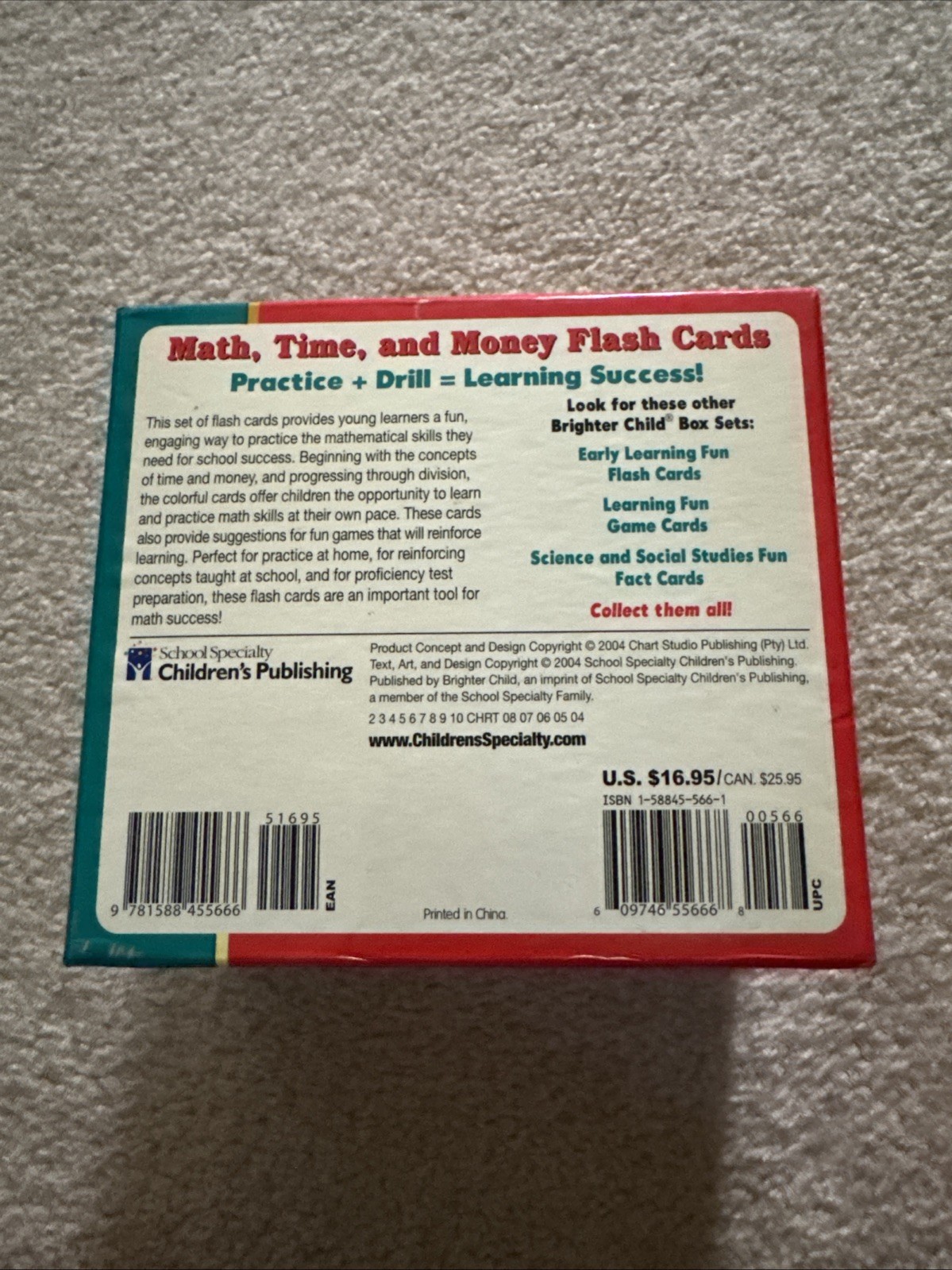 Math Time And Money & Telling Time Flash Cards 6 Sets Of 54 Cards Each Learning