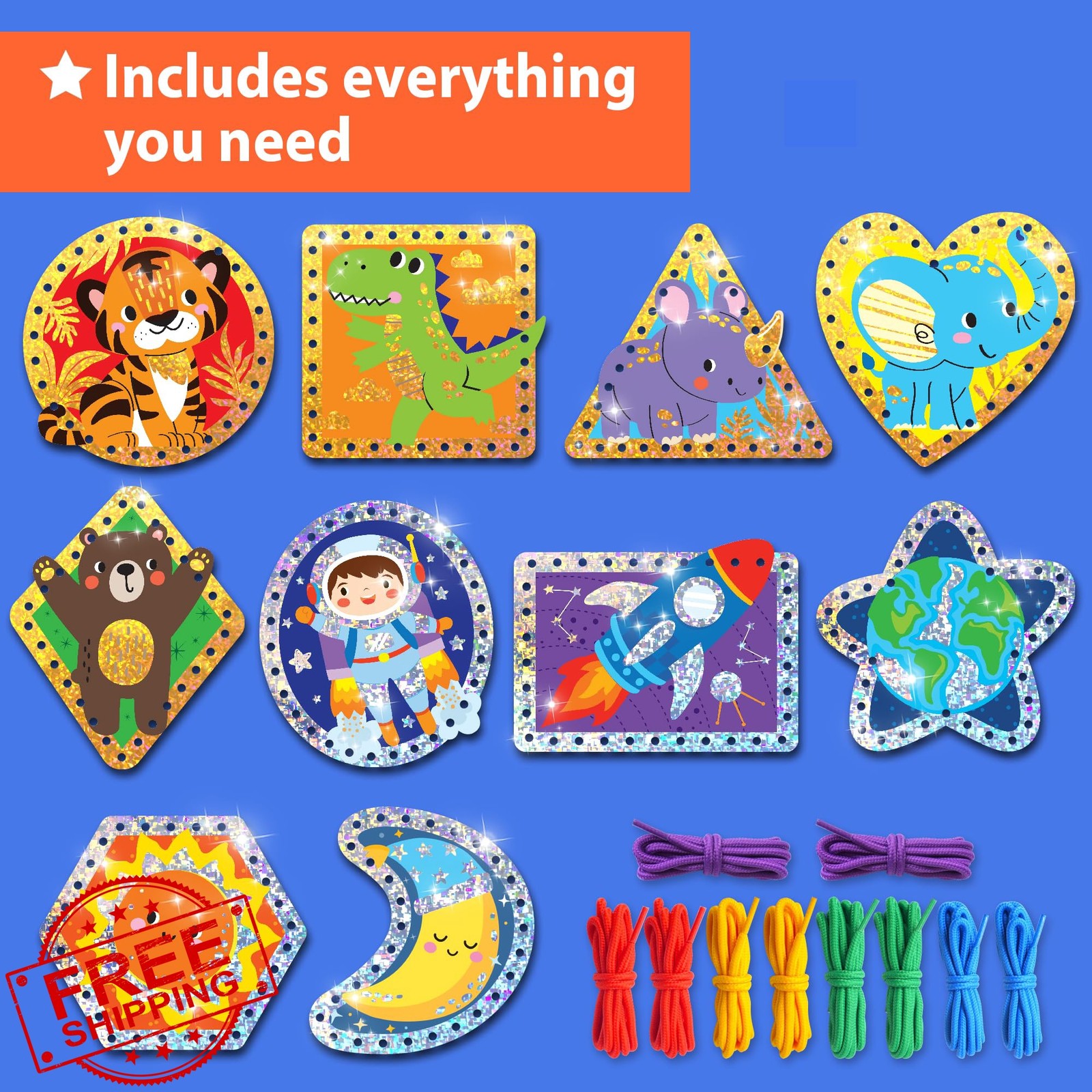 KRAFUN Space Dino Holographic Lacing Cards Unisex