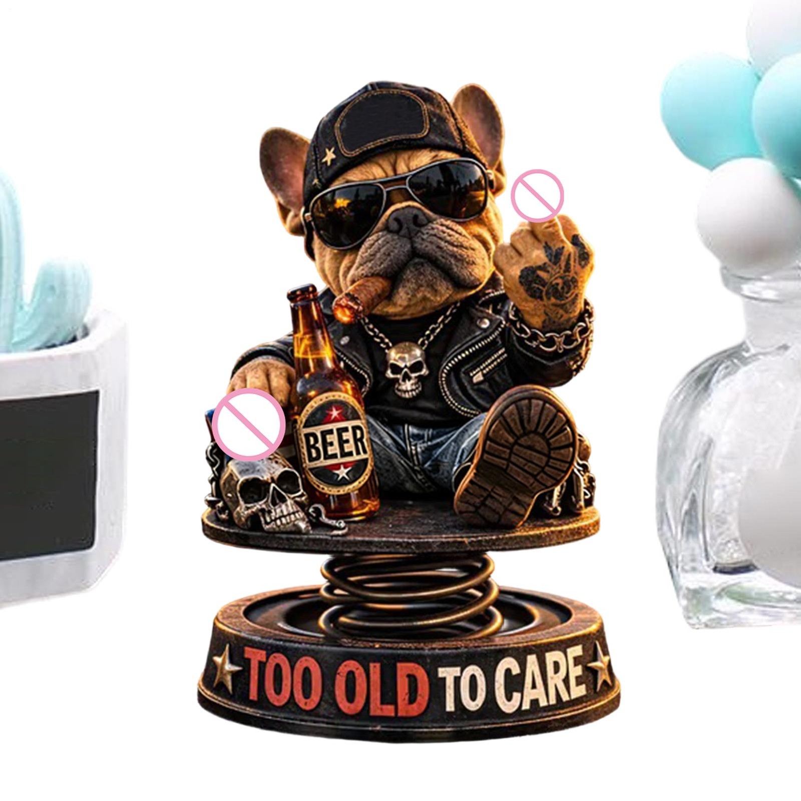 Dashboard Accessories Cute Funny Non Slip Resin Fun Car Accessories Dog Figures