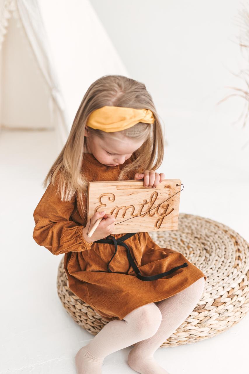 Tracing Name Board Custom Learning Toys Toddler Kindergarten Preschool wooden