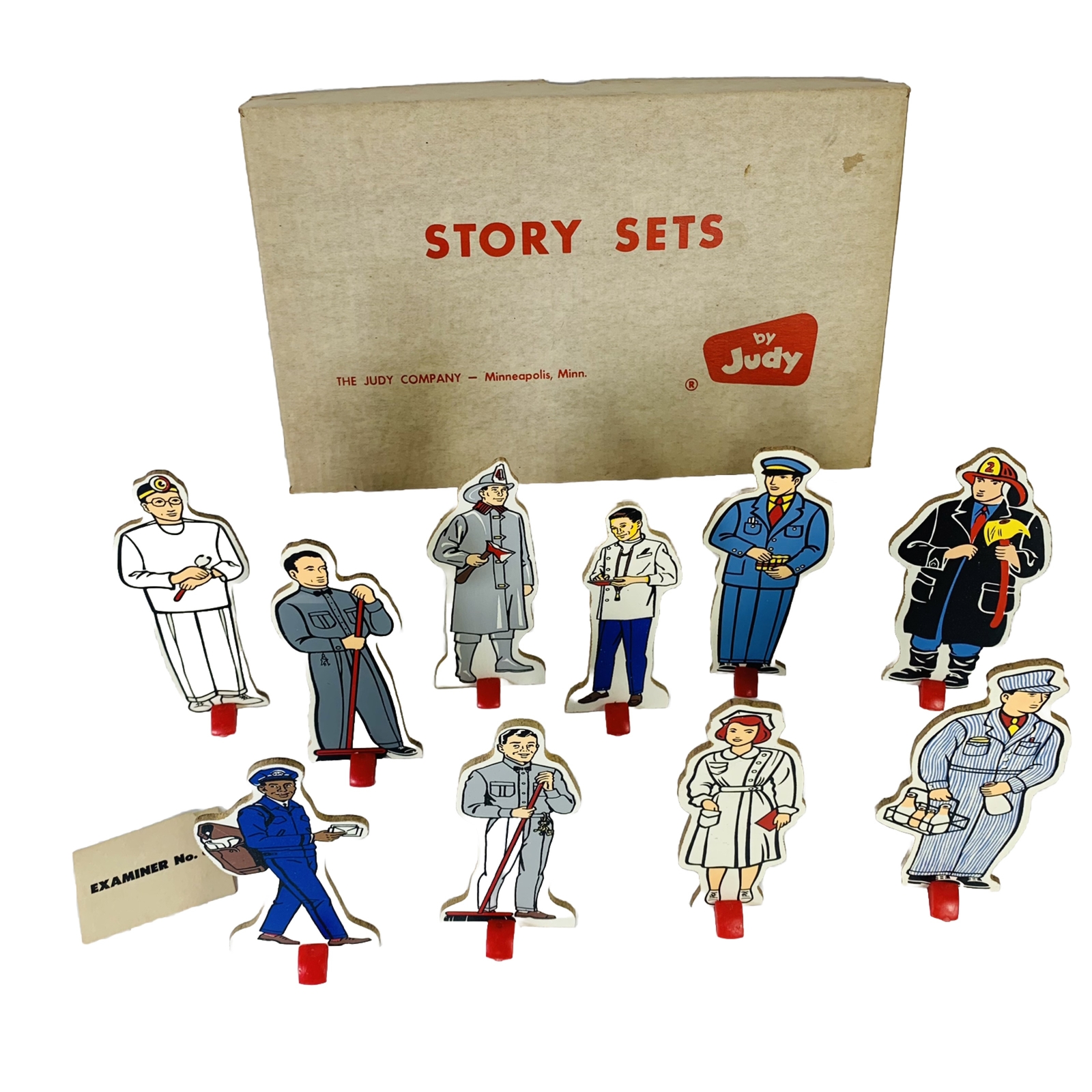 VTG Judy Story Set Of 10 Community Workers Stands Educational Collectibles 60s
