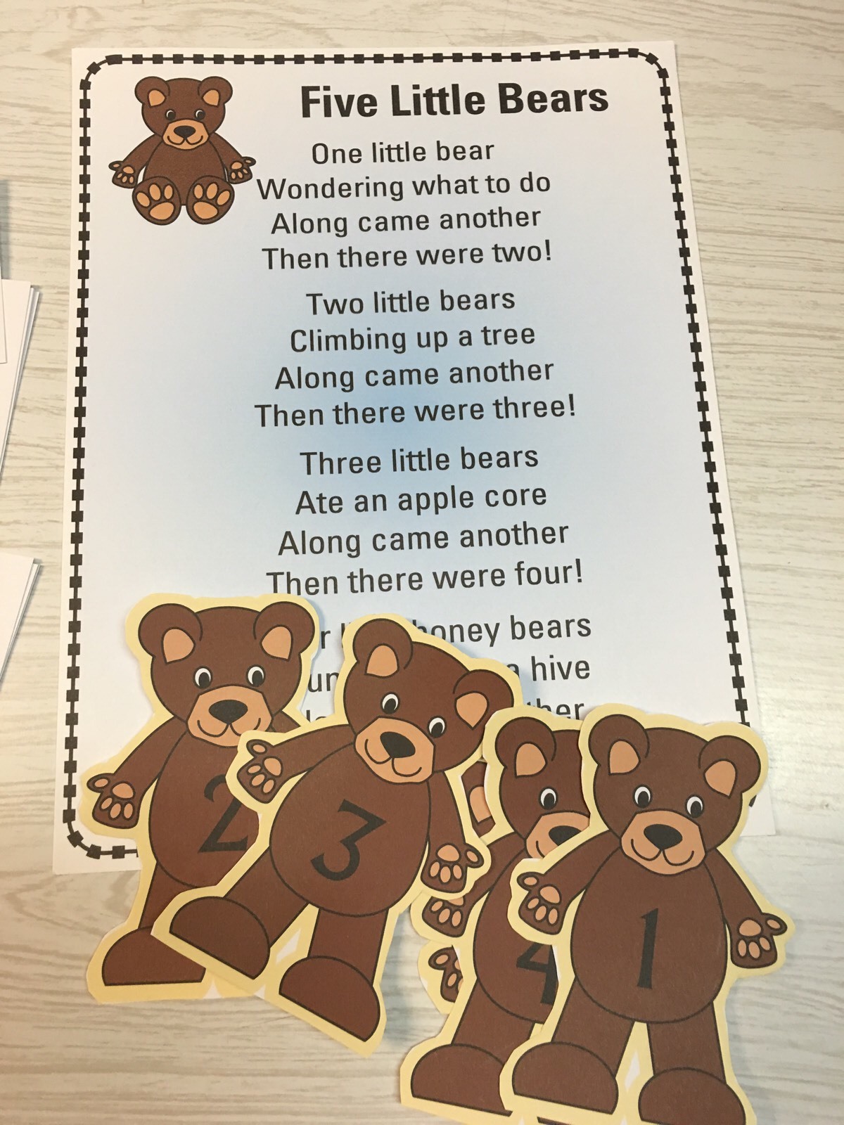 BEARS -THEMED Learning Activities Package – LAMINATED – Teaching supplies