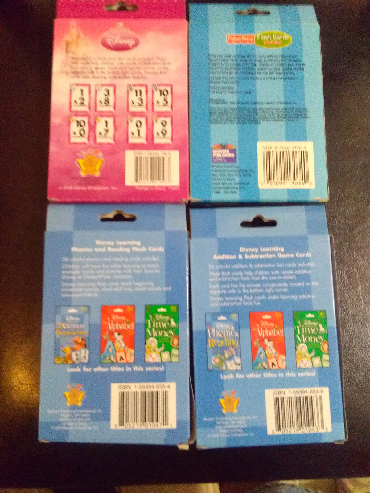 DISNEY MATH & PHONICS FLASH CARDS ADDITION, SUBTRACTION, MULTIPLICATION, PHONICS