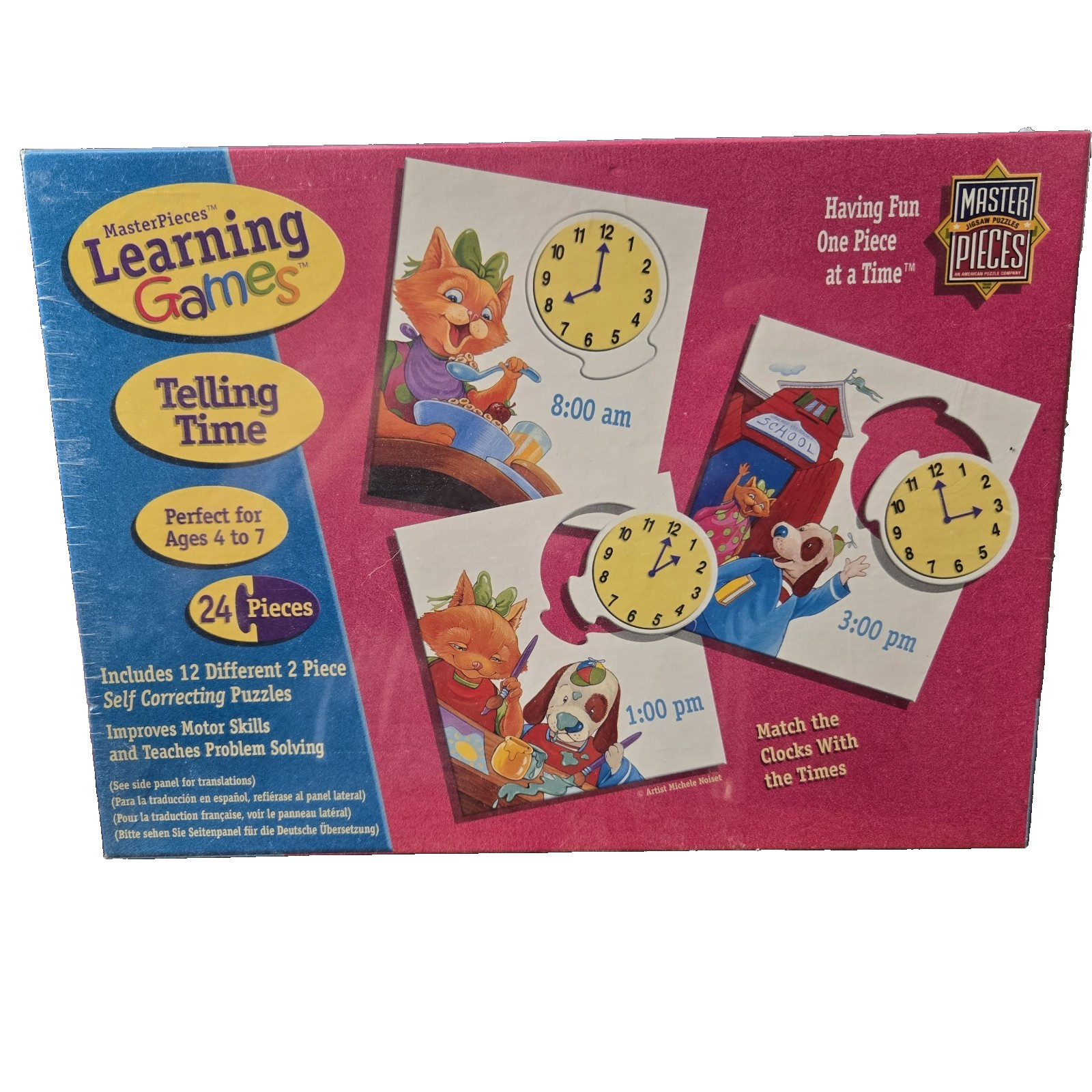 Masterpieces Learning Games Telling Time Educational Brand New Sealed