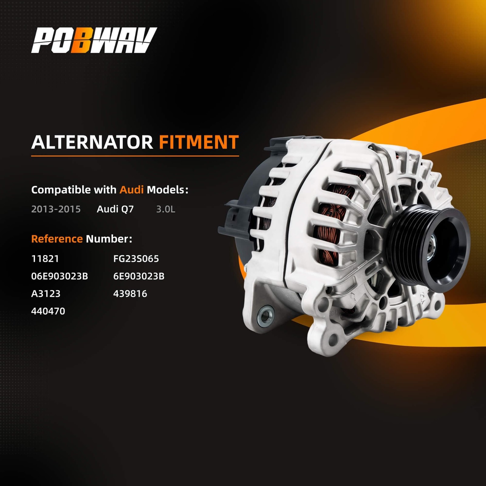 06E903023B Alternator 220A Compatible with Audi Q7 2013 2014 2015 V6 3.0L GAS…