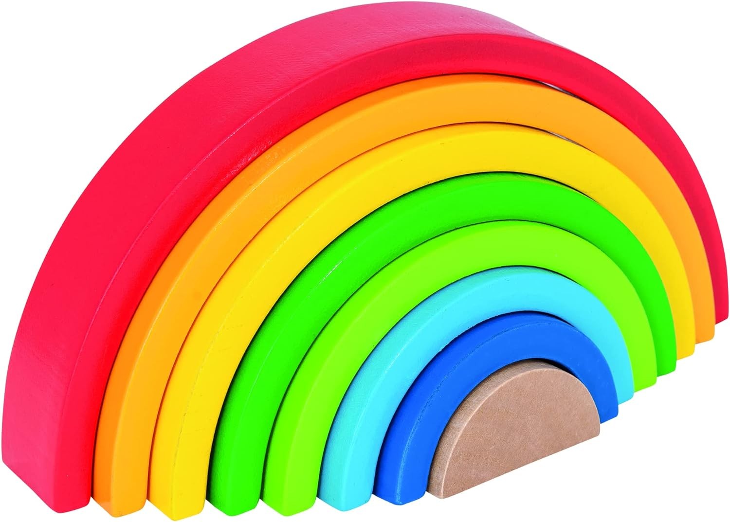 Eichhorn – Rainbow Sorting and Stacking Toy in Colourful Colours, 8 Pieces, 17.5