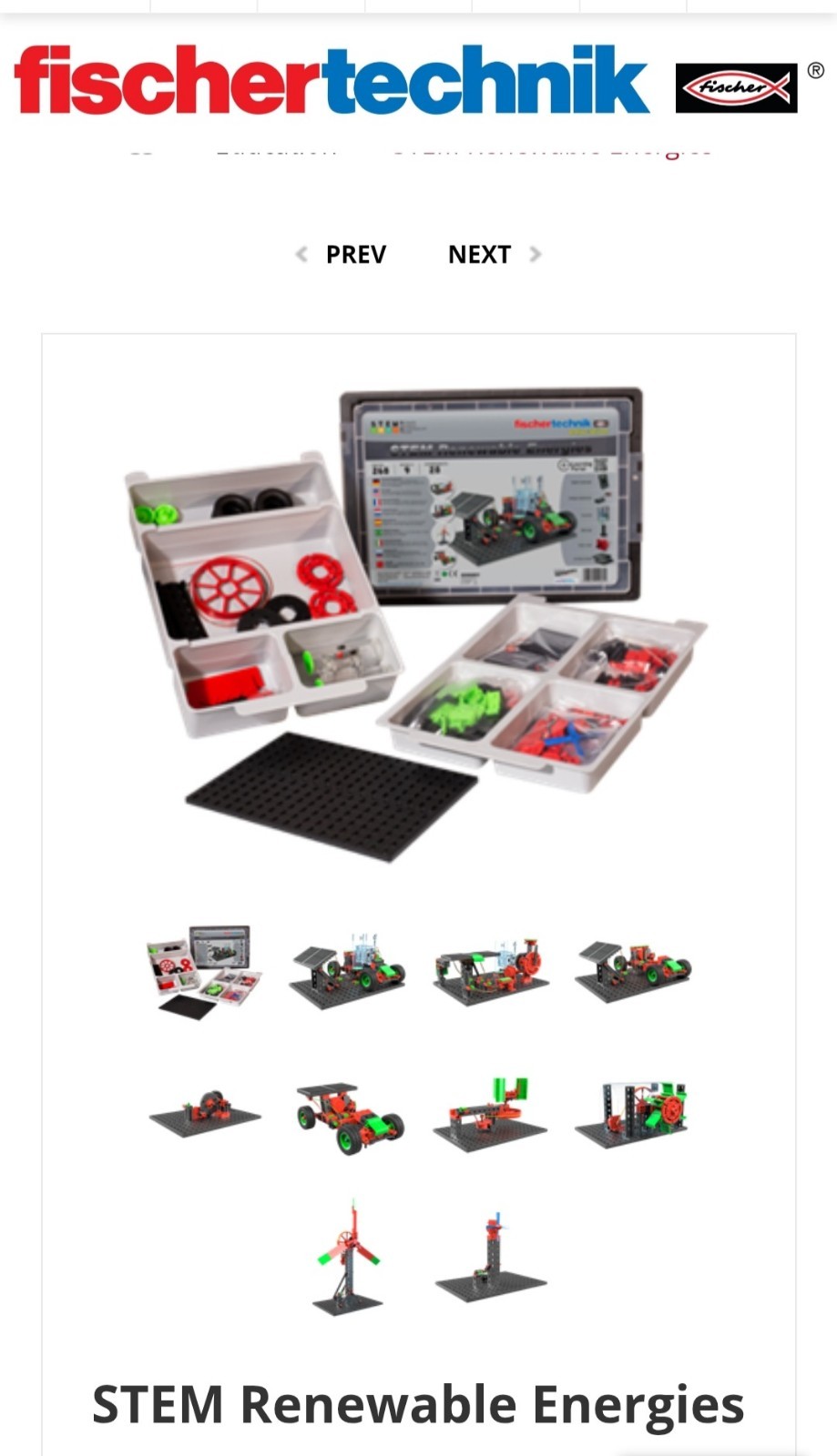 *New* fischertechnik education STEM Solar Renewable Energies MINT Kit 559881