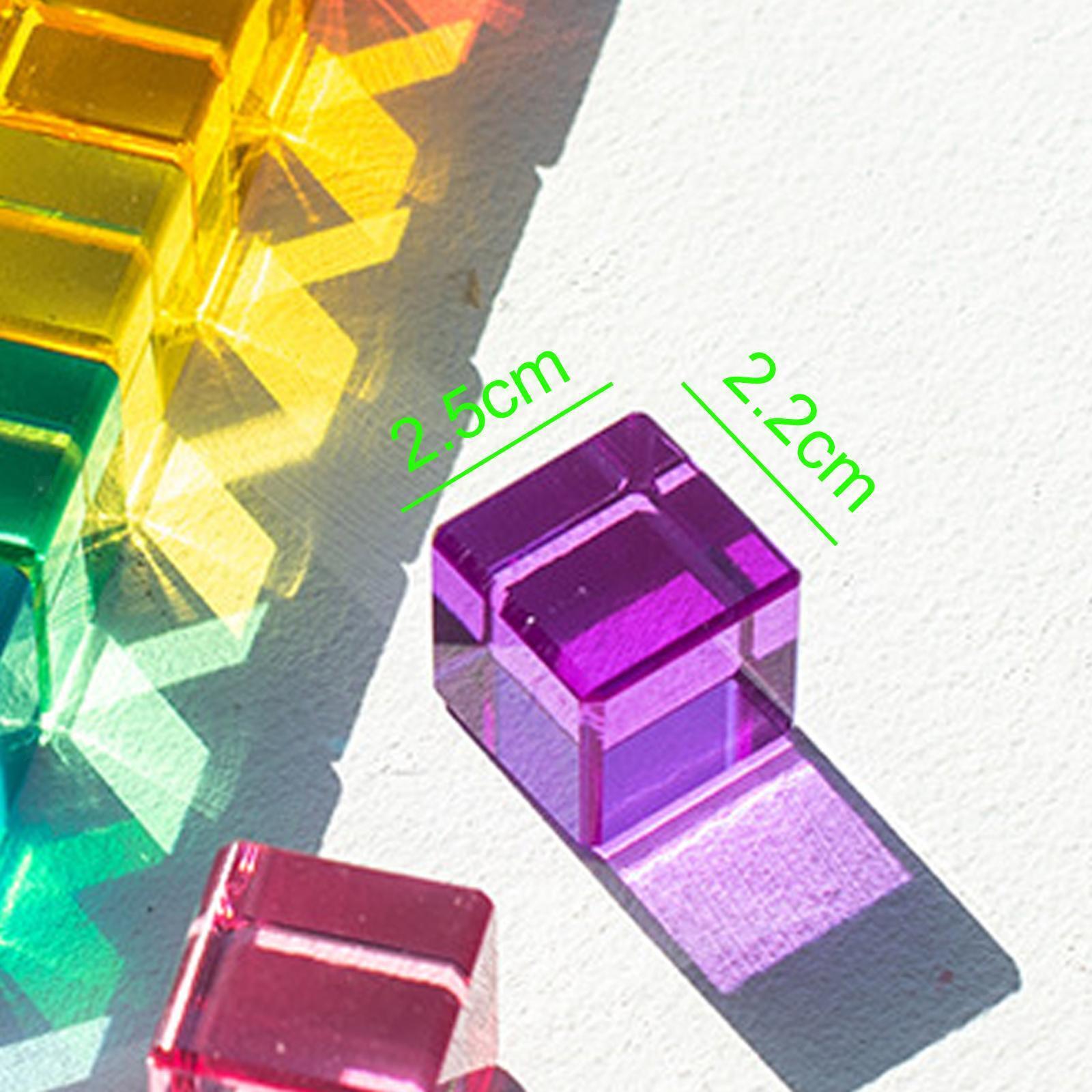 Rainbow Building Blocks Set Learning Toys Acrylic Cubes for Boys Girls Gift