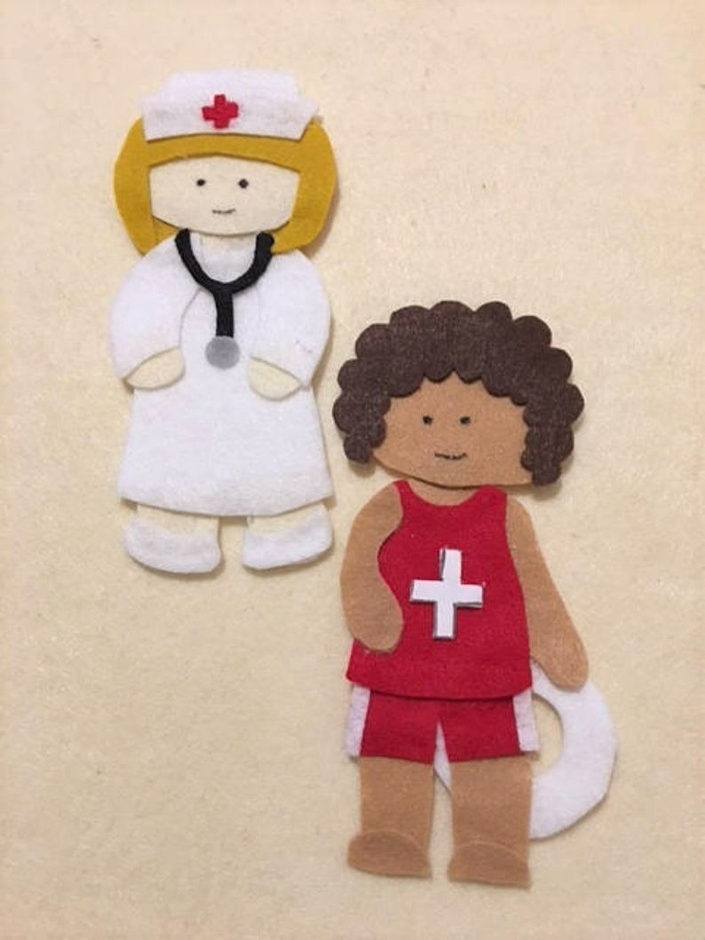 14 Community Helpers Felt Story Set for Felt or Flannel Board Play