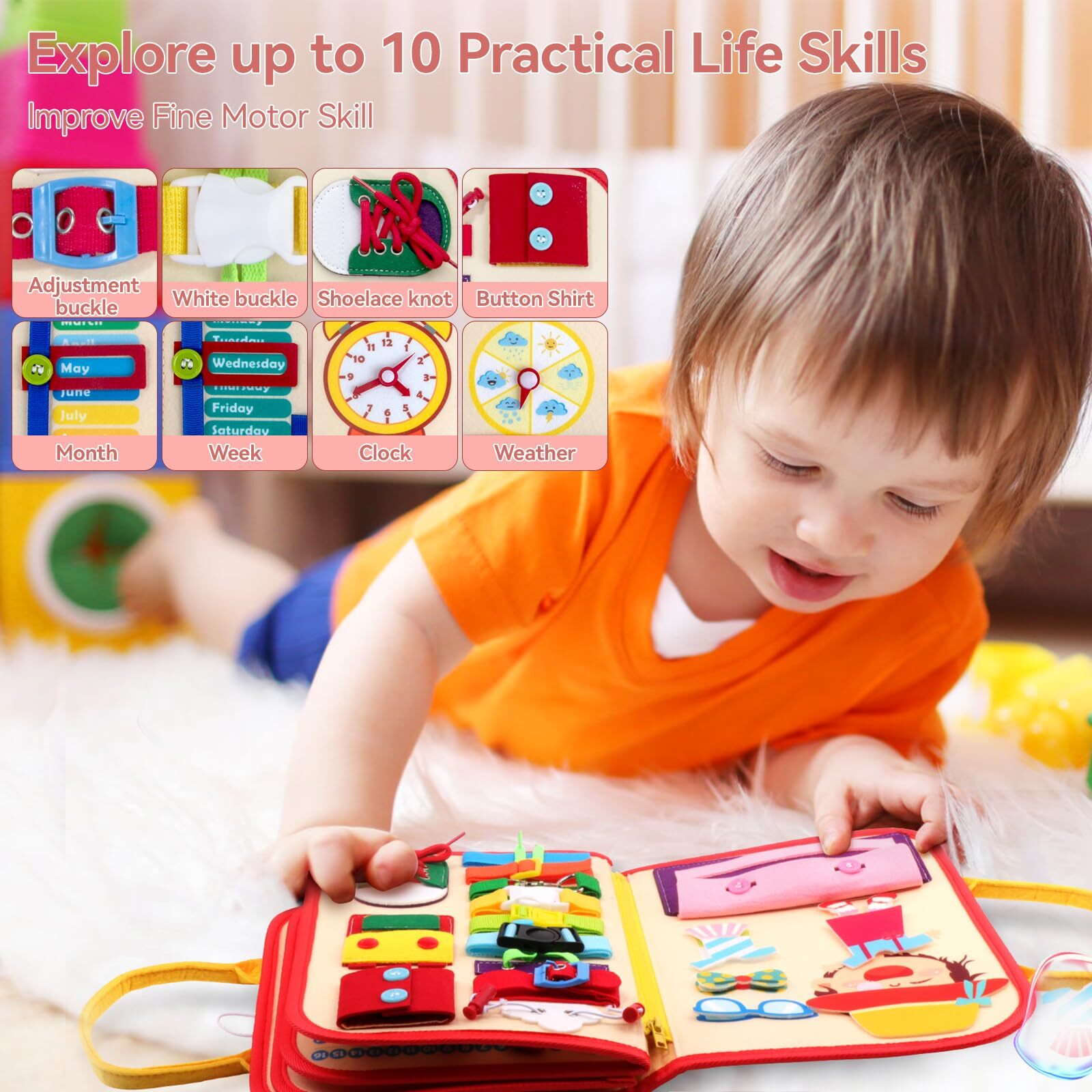 Busy Board Montessori Toys for Toddlers Sensory Toy Preschool Learning Education