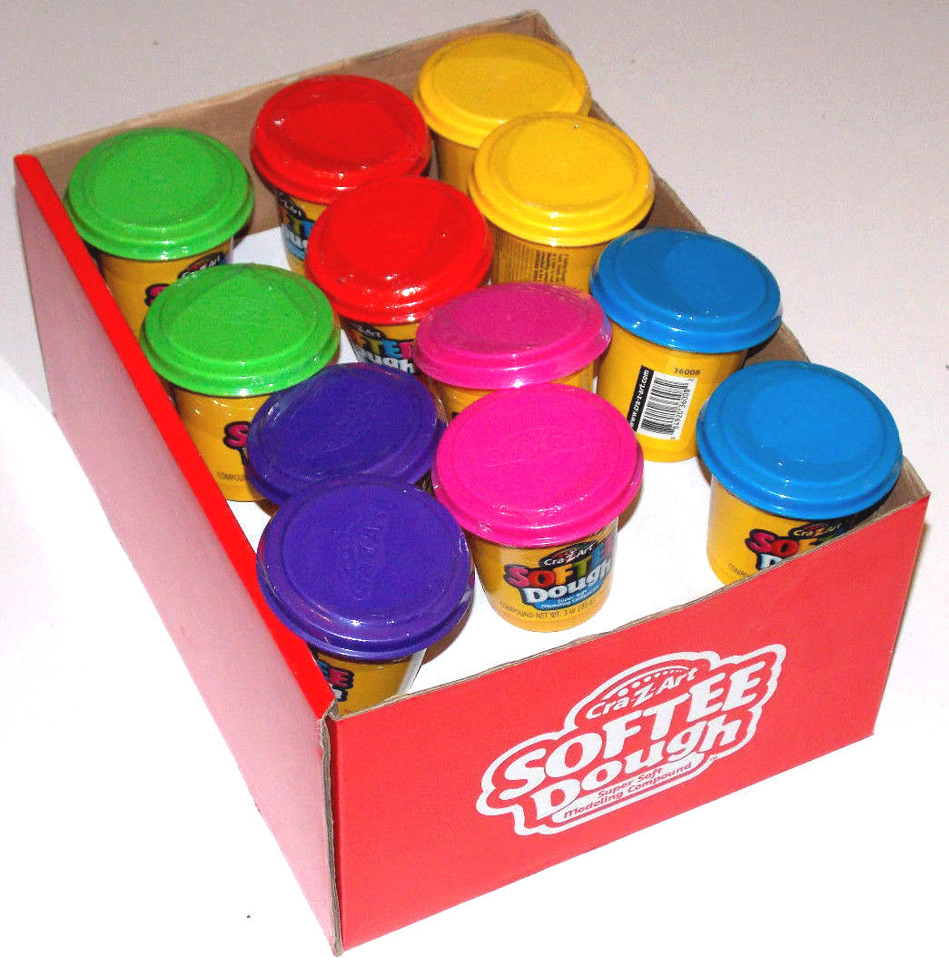 Party Favor Kids Softee Dough Modeling Clay 3-oz 6 colors – Lot of 24