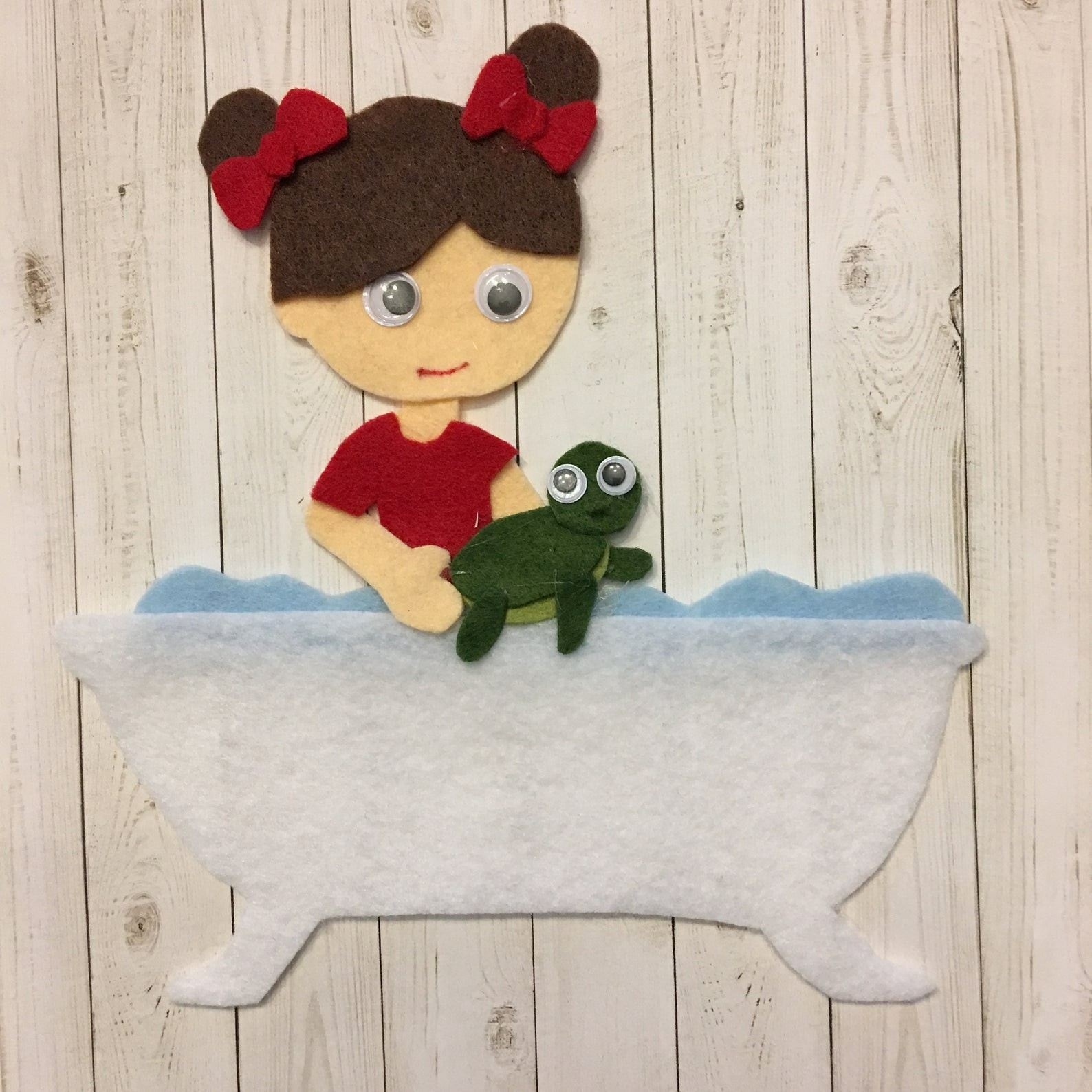 Tiny Tim the Turtle Bath Time Sample Set for Felt or Flannel Board Play