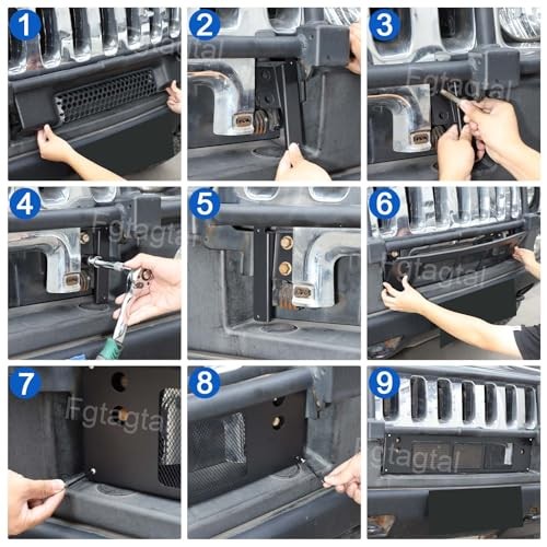 Front Lower Grill Trim Mesh Insert Replacement Compatible with Hummer H2 2003