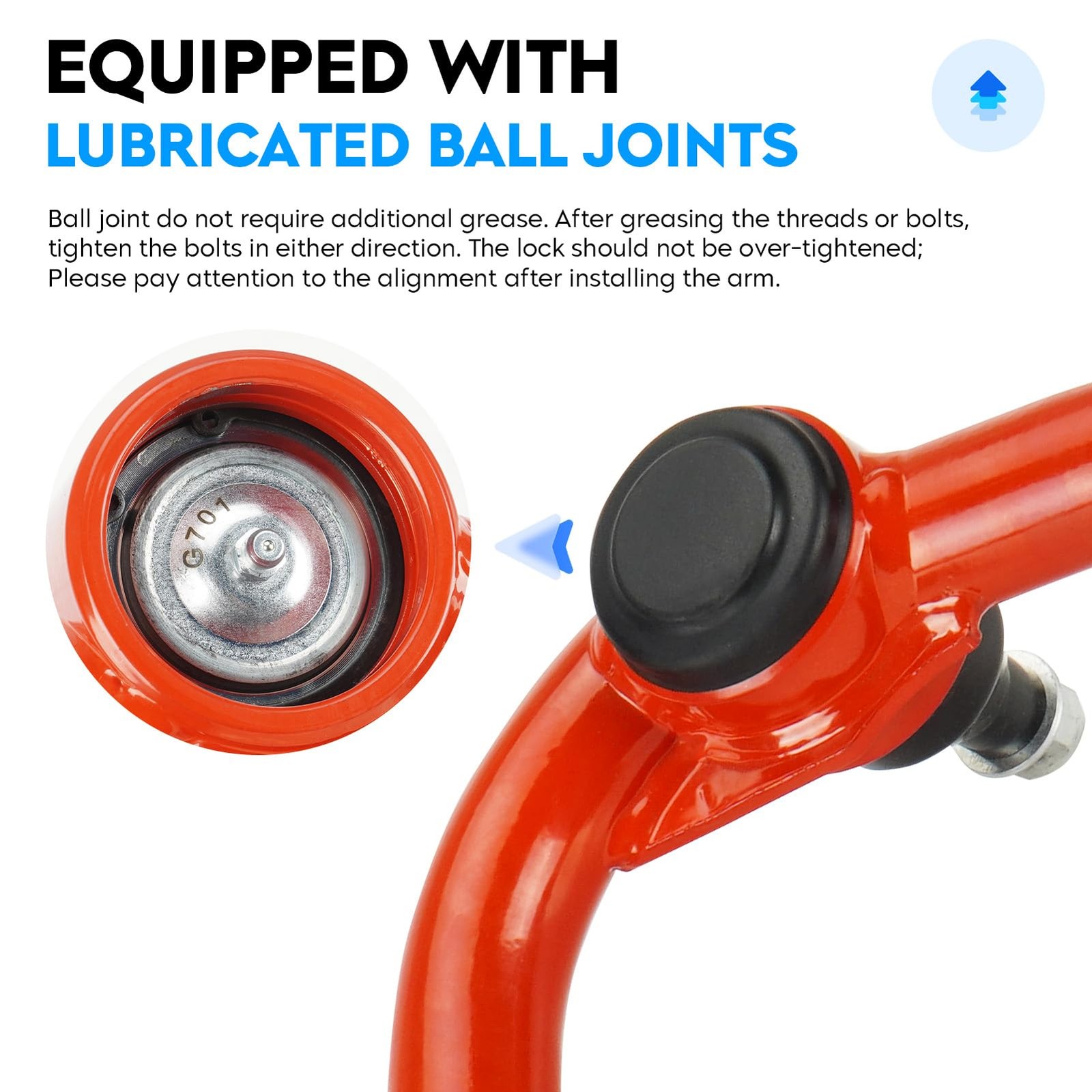 Front Upper Control Arm w/Ball Joints Lift 2-4″ for Ford F150 2004-2020,…
