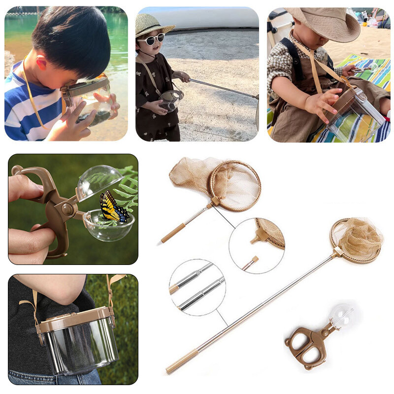 Bug Viewer Insect Box Double Magnifier Observer Kit Insect Catcher Cage Nature.