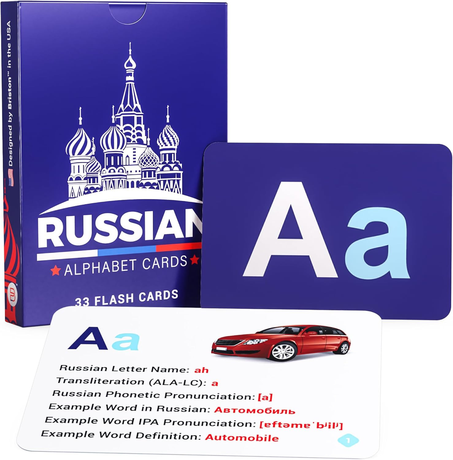 Briston Russian Alphabet Flash Cards – Learn Cyrillic Letters with Pronunciation