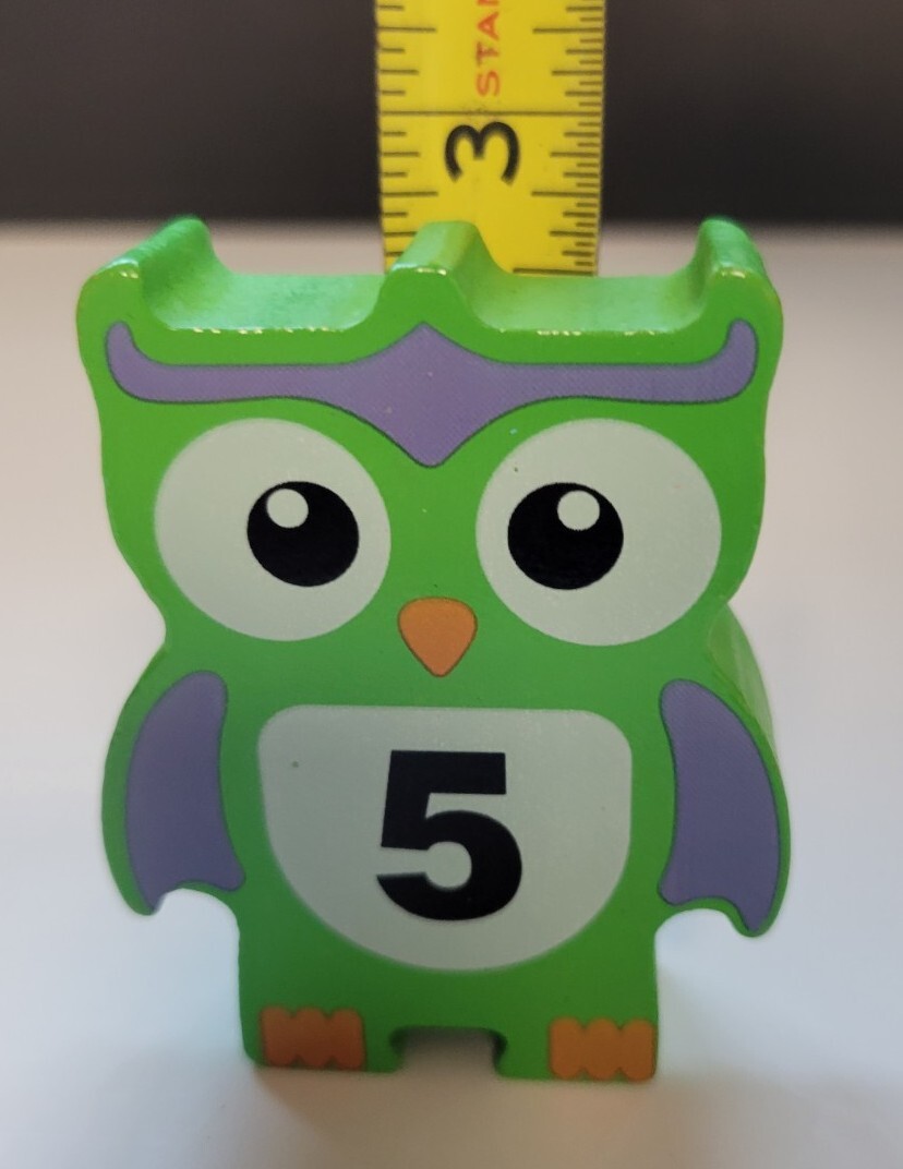 Discovery Toys Stacking Owls Balancing Game Replacement Wood Block Green #5 ONLY