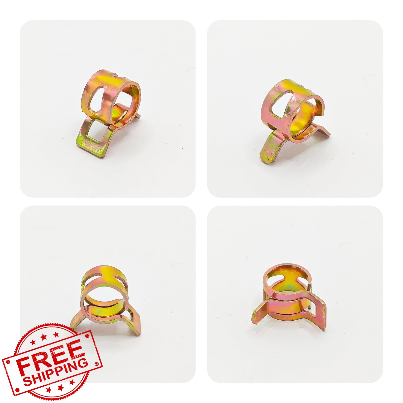 AUXBC 40pc 2/5inch Spring Band Fuel Hose Clamps 10mm Silicone