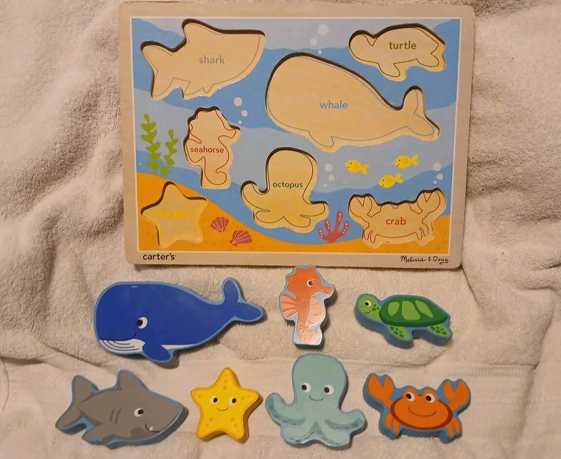 Carter’s made by Melissa & Doug wood sea puzzle age 2+ SX14213 play educational