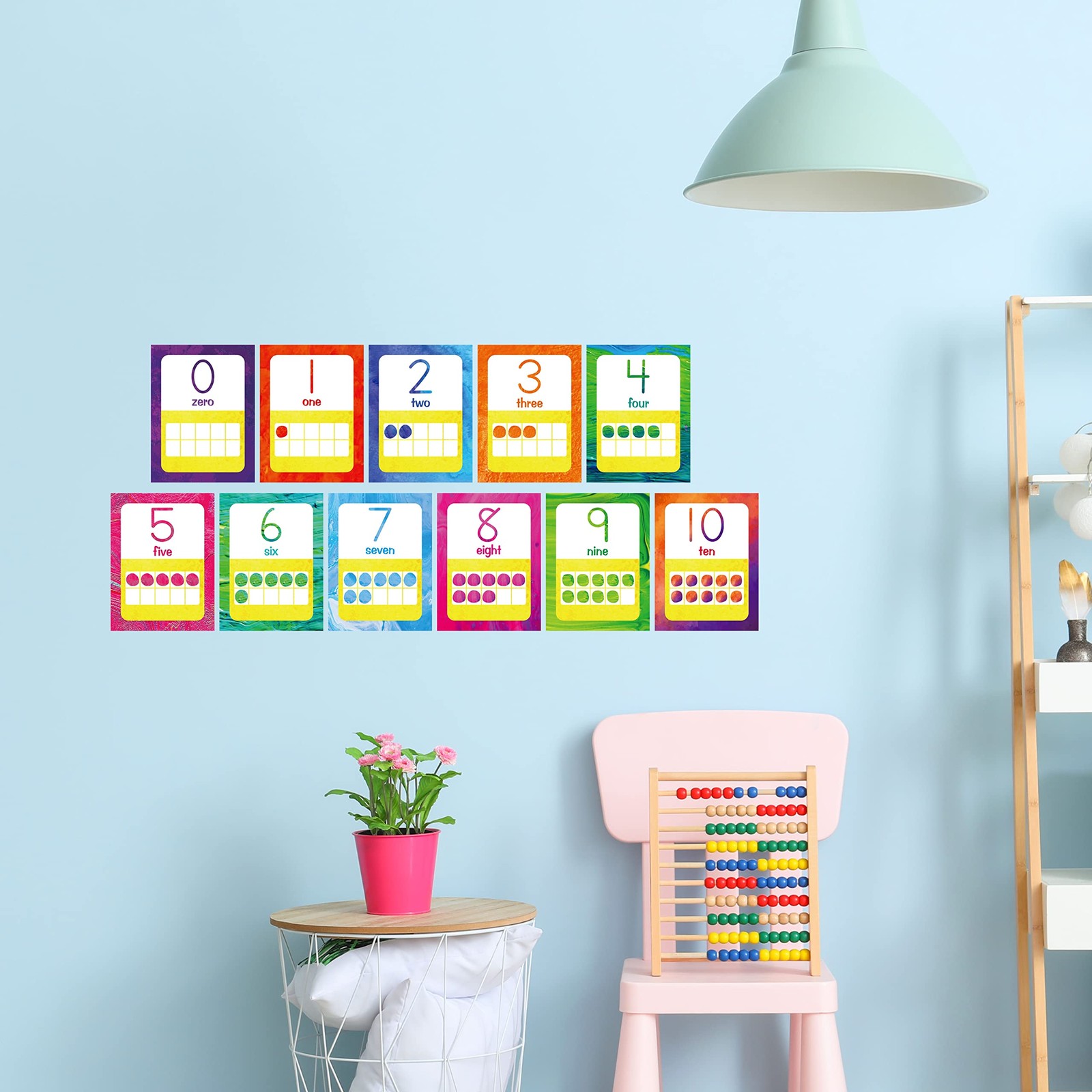 64 PCS Educational Cards, Laminated Water/Tear Proof Preschool Learning Poste…