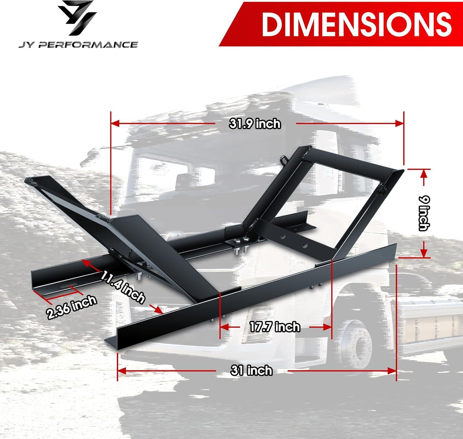 JY PERFORMANCE Semi Truck Spare Tire Rack with Cover for Commercial Truck,