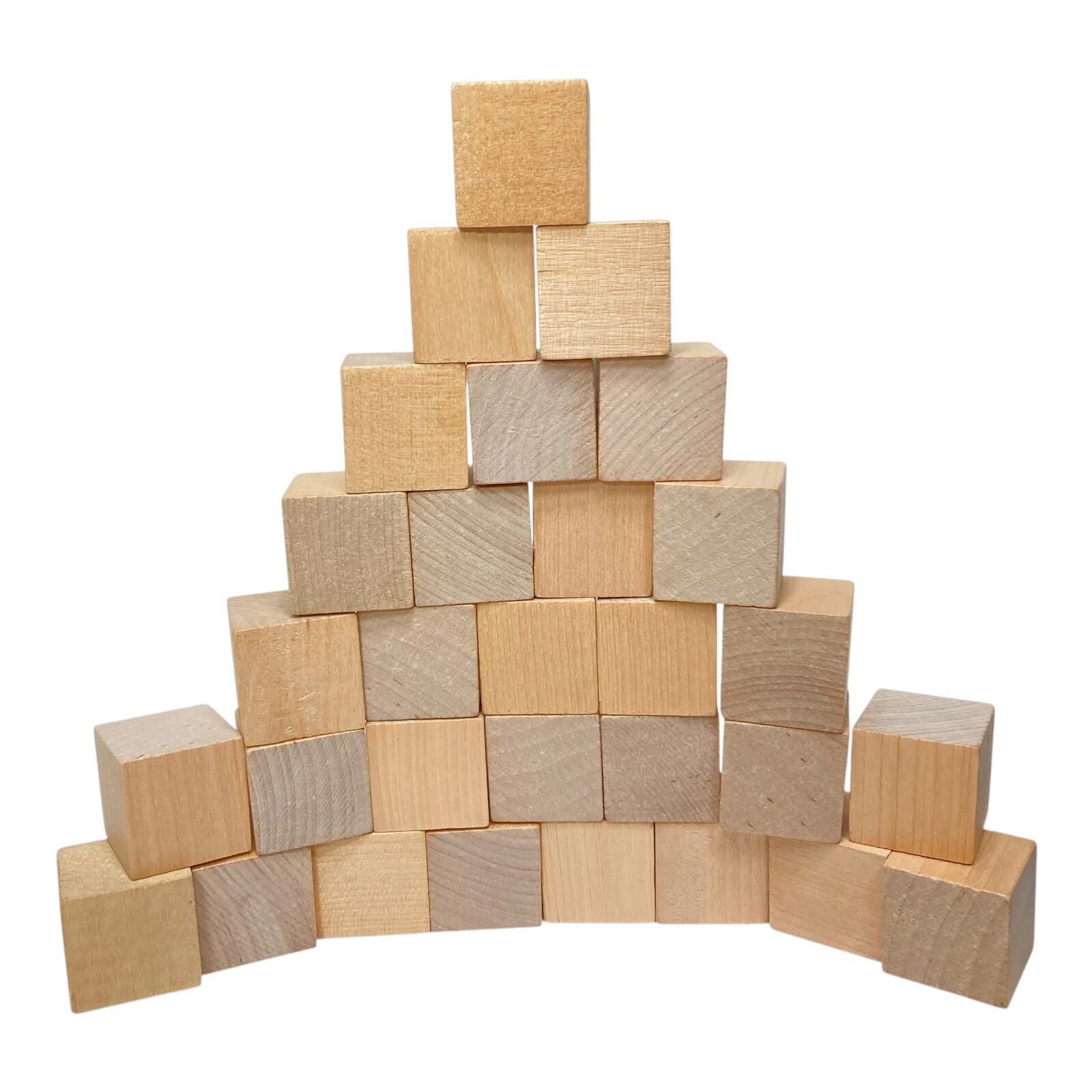 Vtg DLM Plain Inch Cubes Wooden 30 Count Teaching Resource Math Art Design