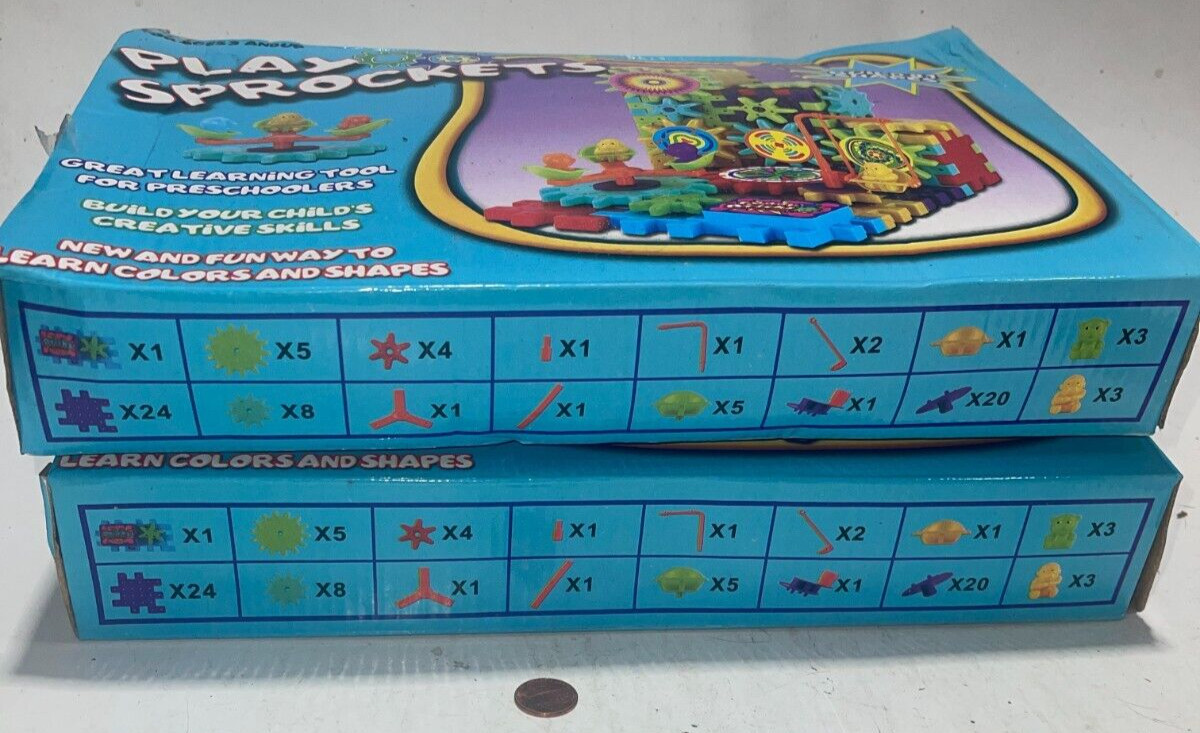 Lot Of 2! Play Sprockets Building Kids Toy 81 Pieces Learning Shapes & Colors