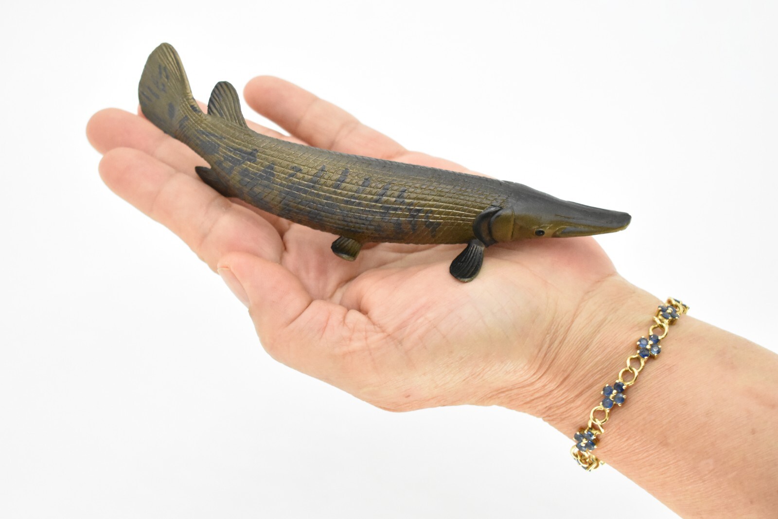 Alligator Gar, Fish Replica, Very Realistic Rubber Model, Hand Painted Toy 6″