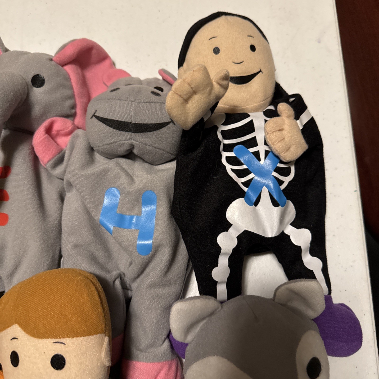 Lot of 11 Kaplan Early Learning Letter Alphabet Animal Job Plush Hand Puppets