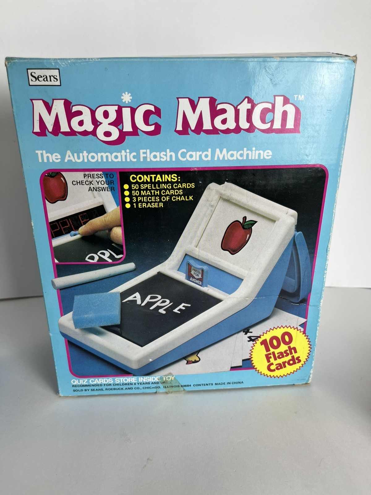 Vintage Sears Magic Match Flash Card Machine Educational Toy 1982