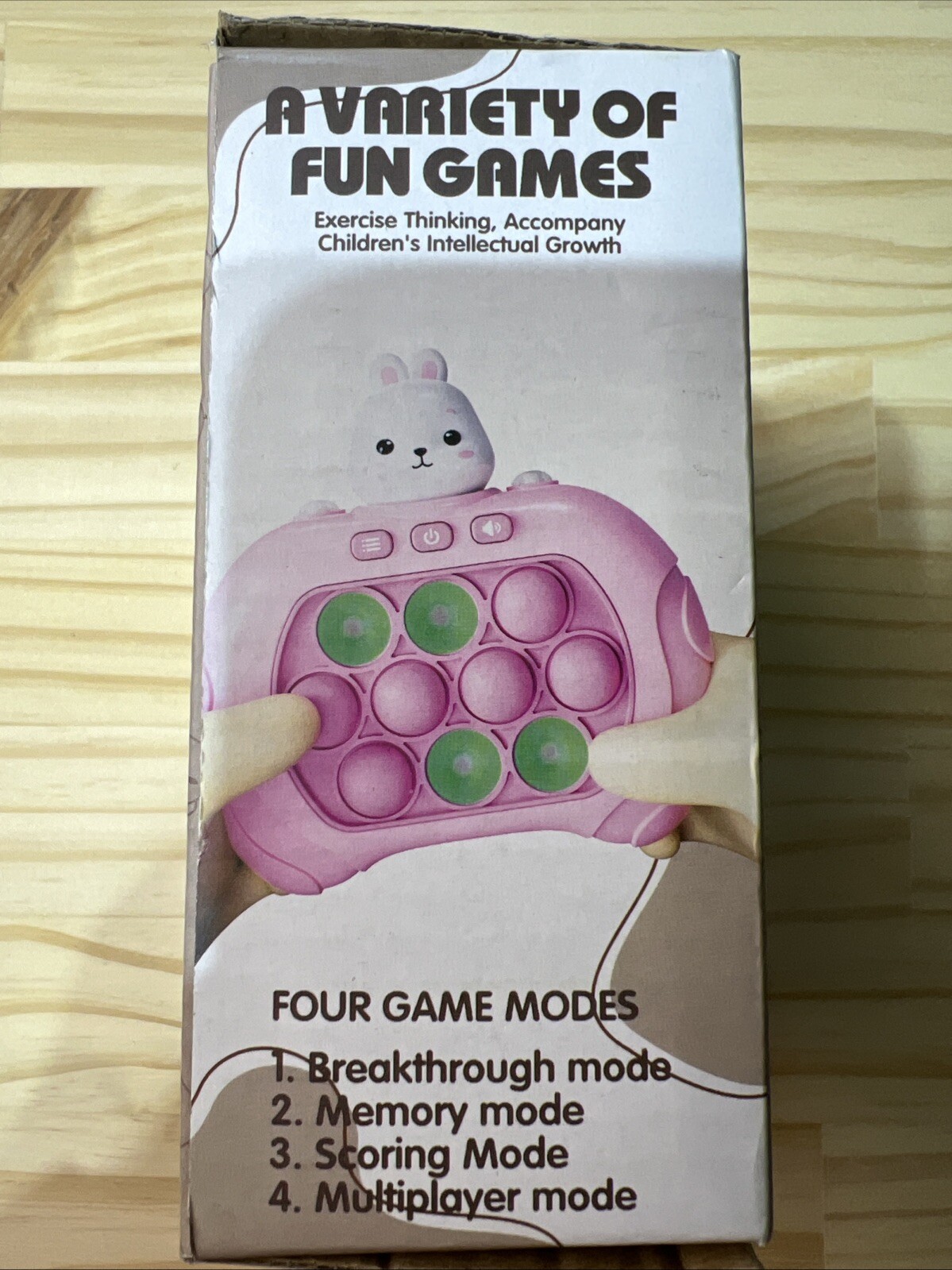Speed Pass Game Machine – Push Fidget Sensory Toy Cute Rabbit Whack A Mole -Pink