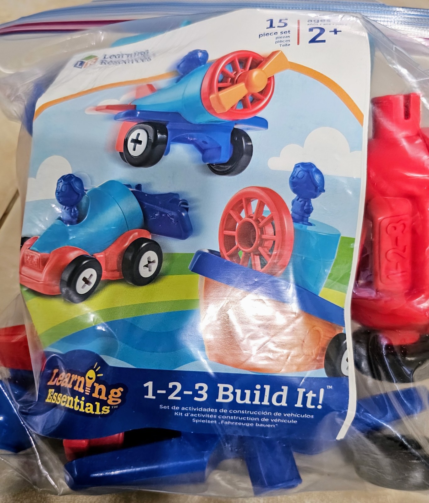 Learning Resources, LRNLER2840, 1-2-3 Build It Car-Plane-Boat