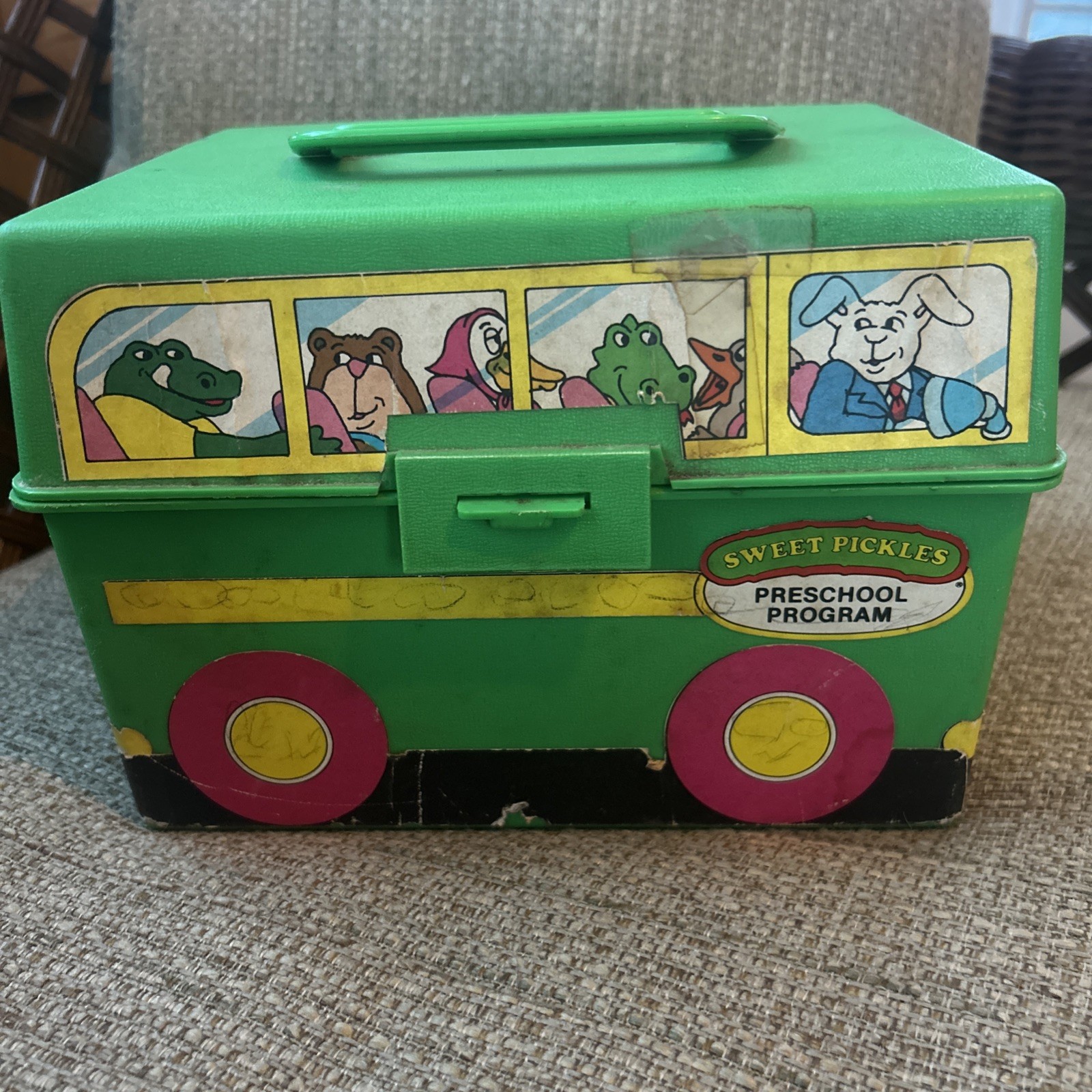 Vintage Sweet Pickles Preschool Program Learning Case Activity Bus Full w/ Cards