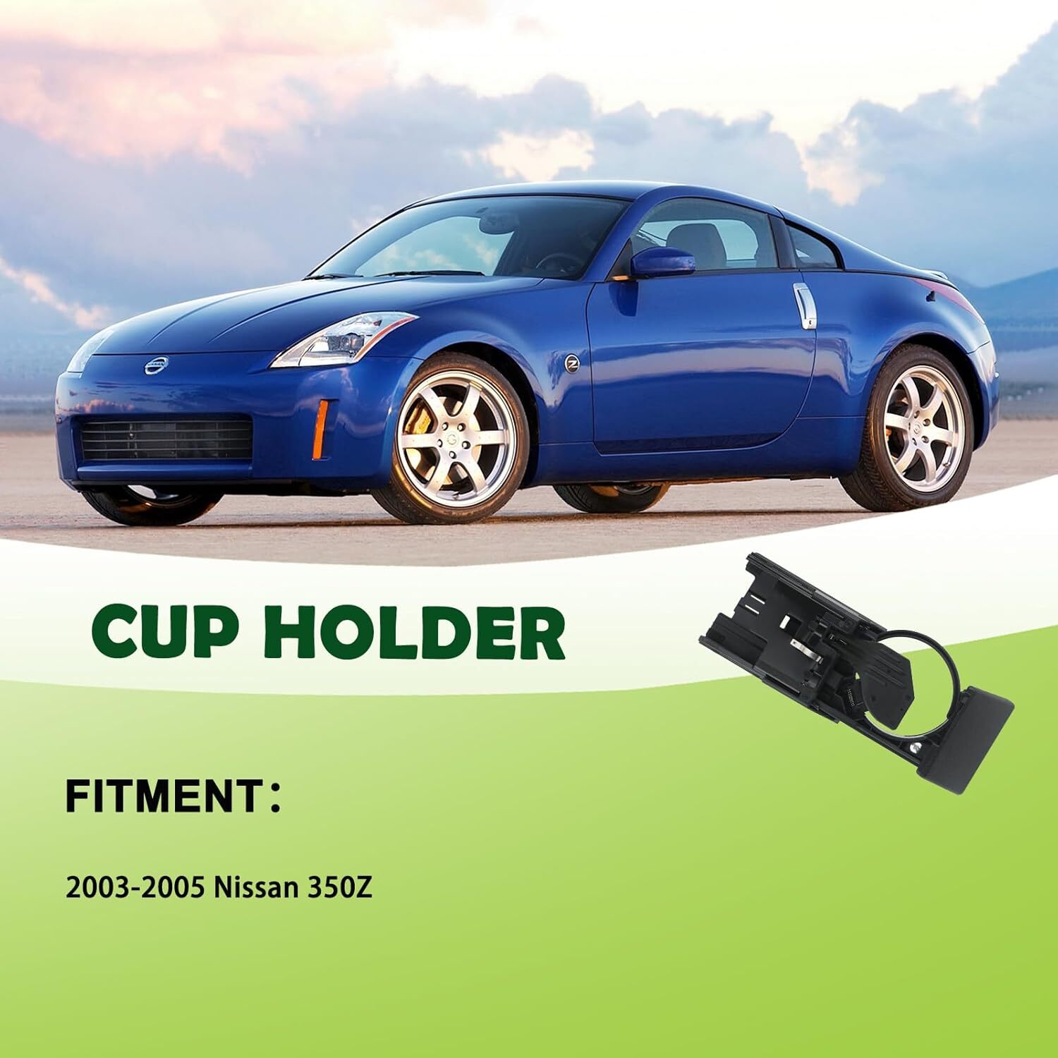 Dash Dashboard Cup Holder Assembly Black Compatible with 2003-2005 Nissan 350Z