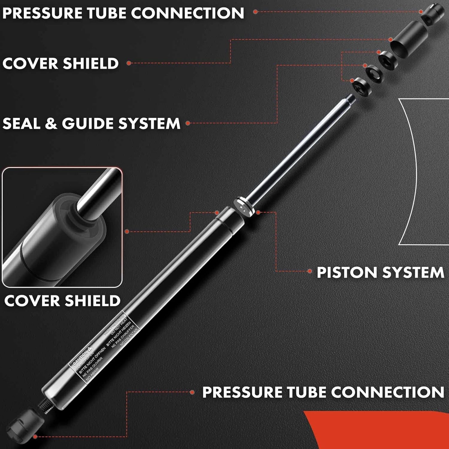 A-Premium Front Hood Lift Supports Shocks Struts Compatible with Ford Models – F