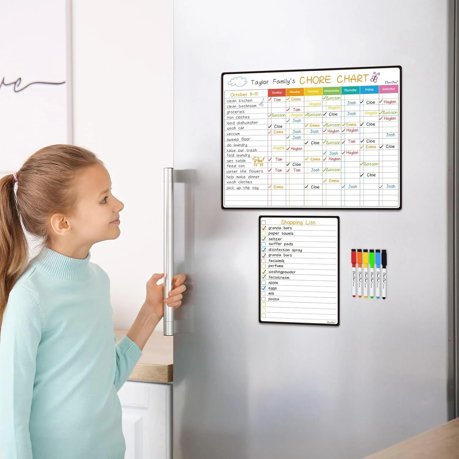 Magnetic Dry Erase Chore Chart – 14.5″x11″ Chore Chart for Kids, Teens and Adult