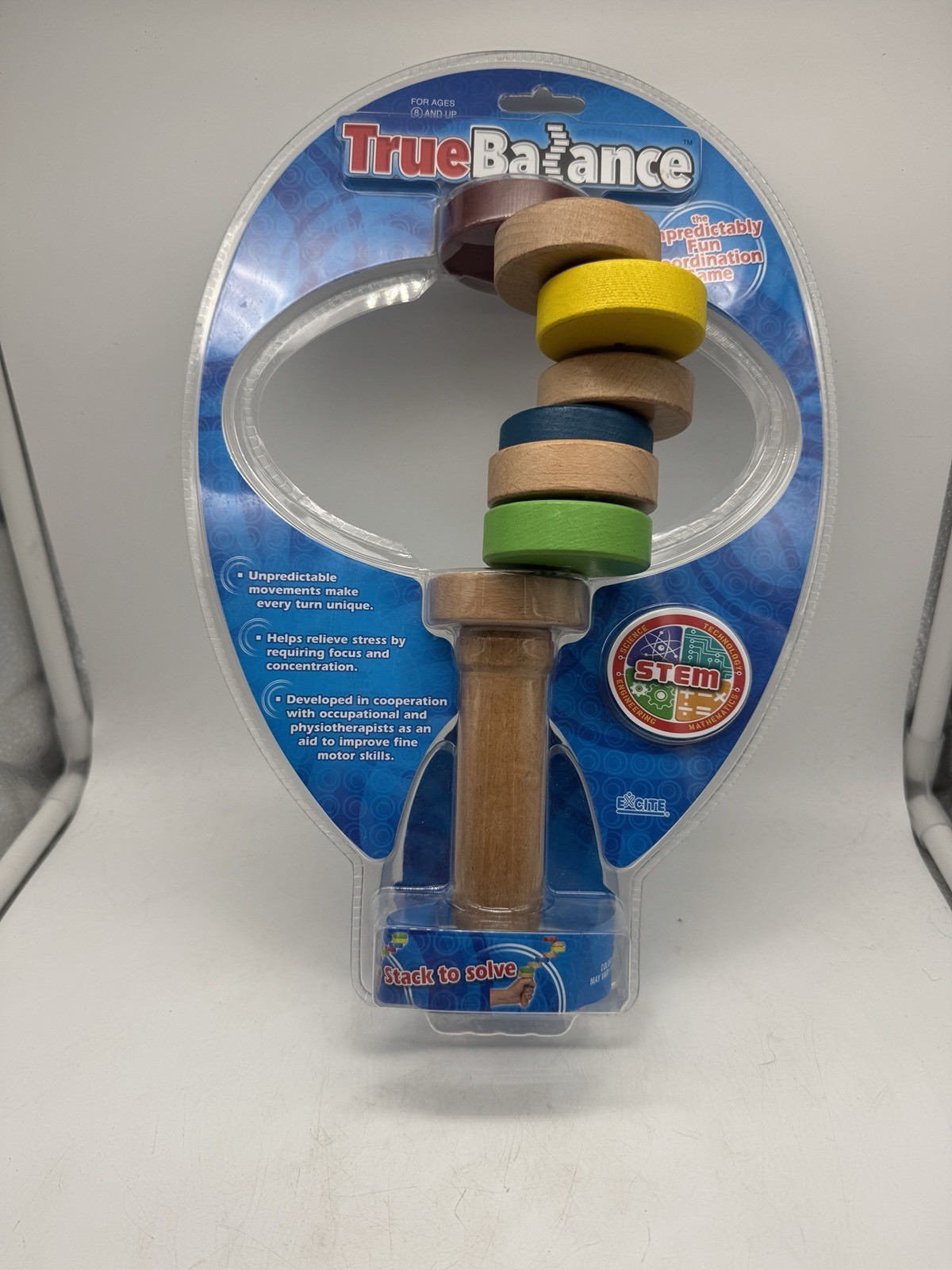 New True Balance Handheld STEM Game Wooden Toy by Excite Coordination Skill