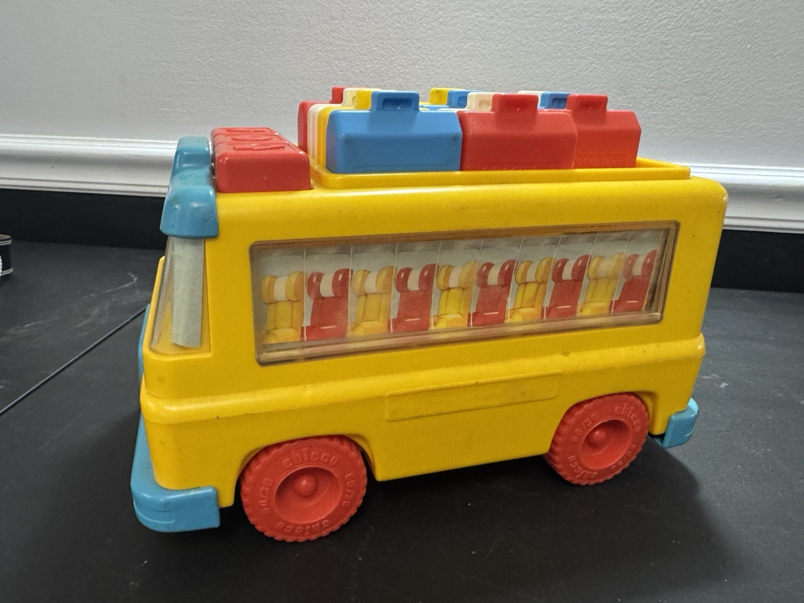 RARE Vintage CHICCO Italy 63023 COUNTING Numbers SCHOOL BUS Incomplete