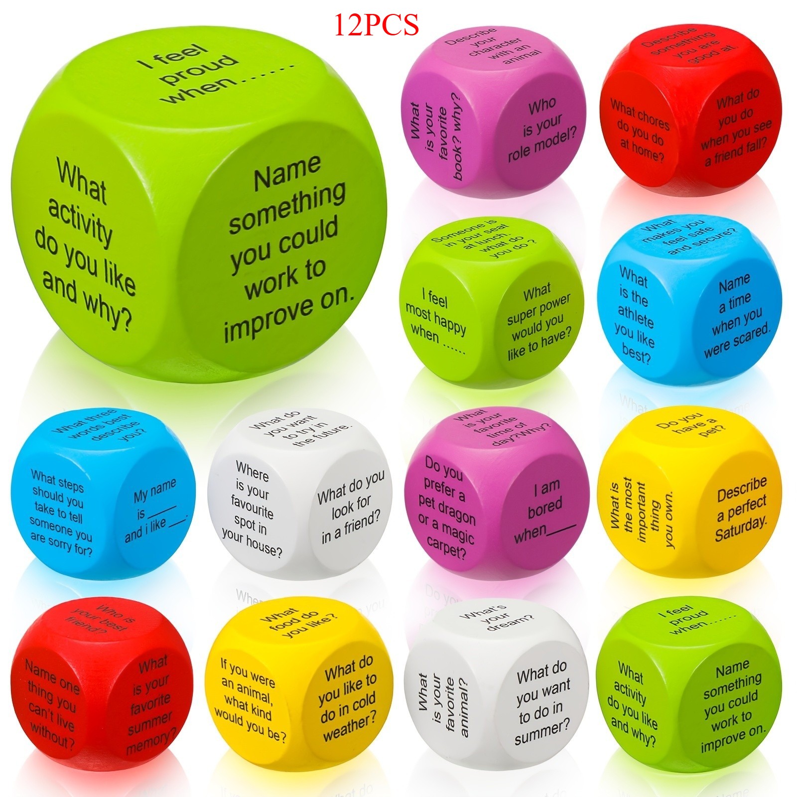 Developmental Wooden Question Blocks 12 Pieces fits Social Emotional Learning