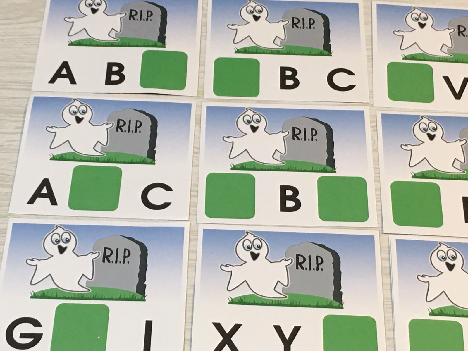 Halloween Ghost – Missing Letters- Dry Erase – Laminated Activity Set – Teaching