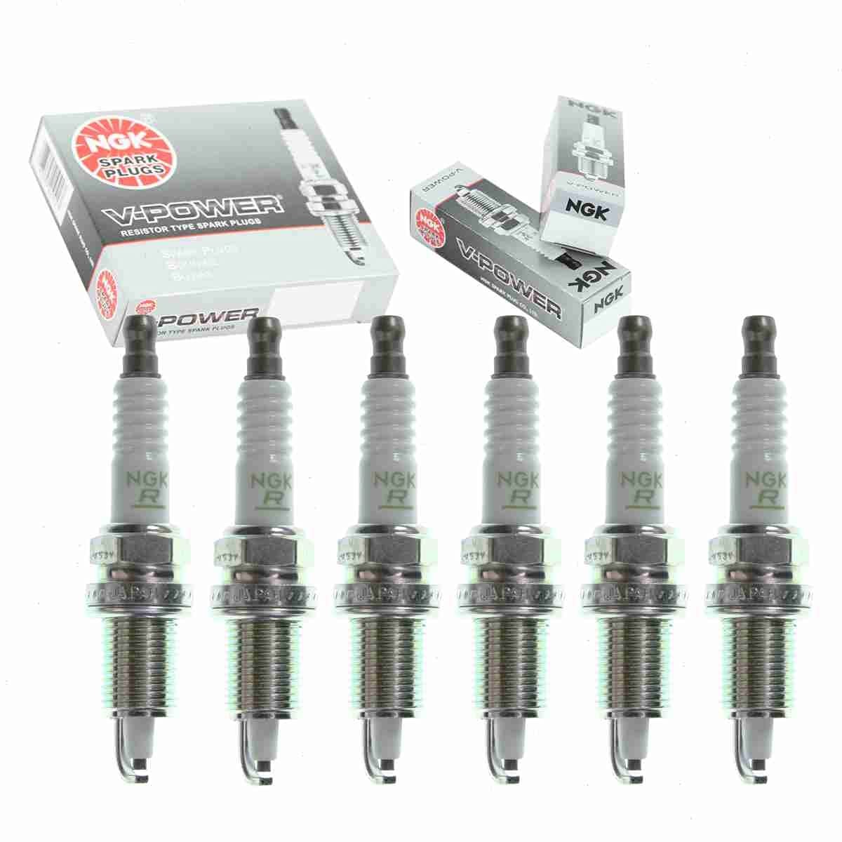 6 pc NGK V Power Spark Plugs compatible with Jeep TJ 4.0L L6 1997-2006