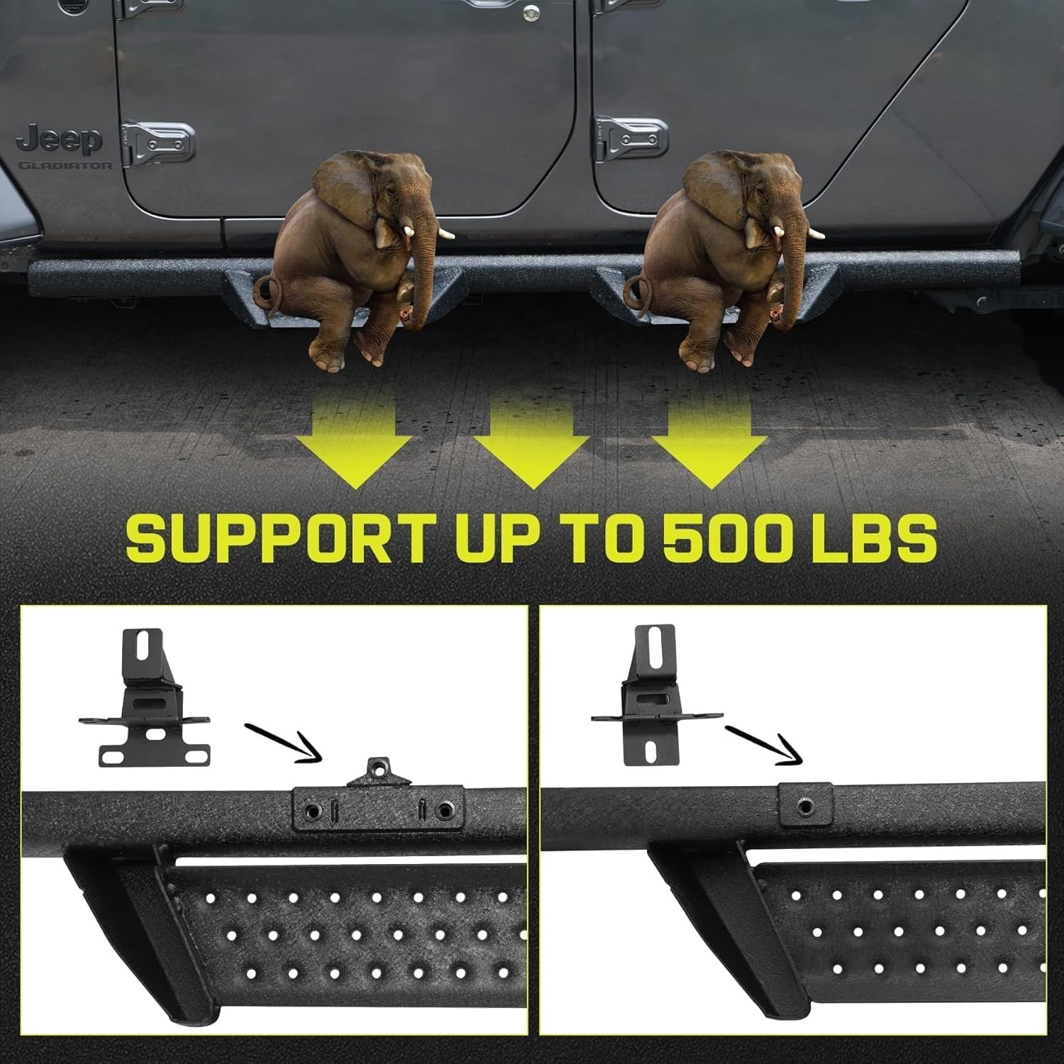 Curve Design Running Boards Compatible with Vehicle 2020-2025 Jeep Gladiator Jt
