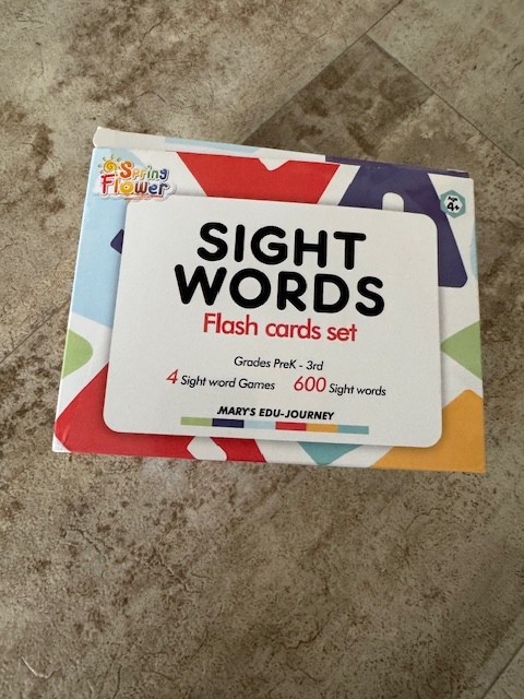600 Sight Words Flash Cards Set – Grades PreK -3rd Mary’s EDU-Journey