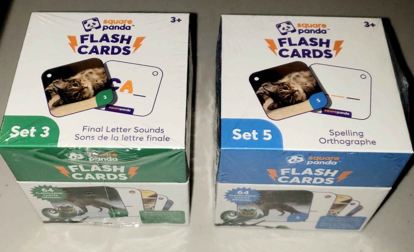 Two- Square Panda Flash Cards – Set 3 and Set 5 Final Vowel Sounds (BRAND NEW)