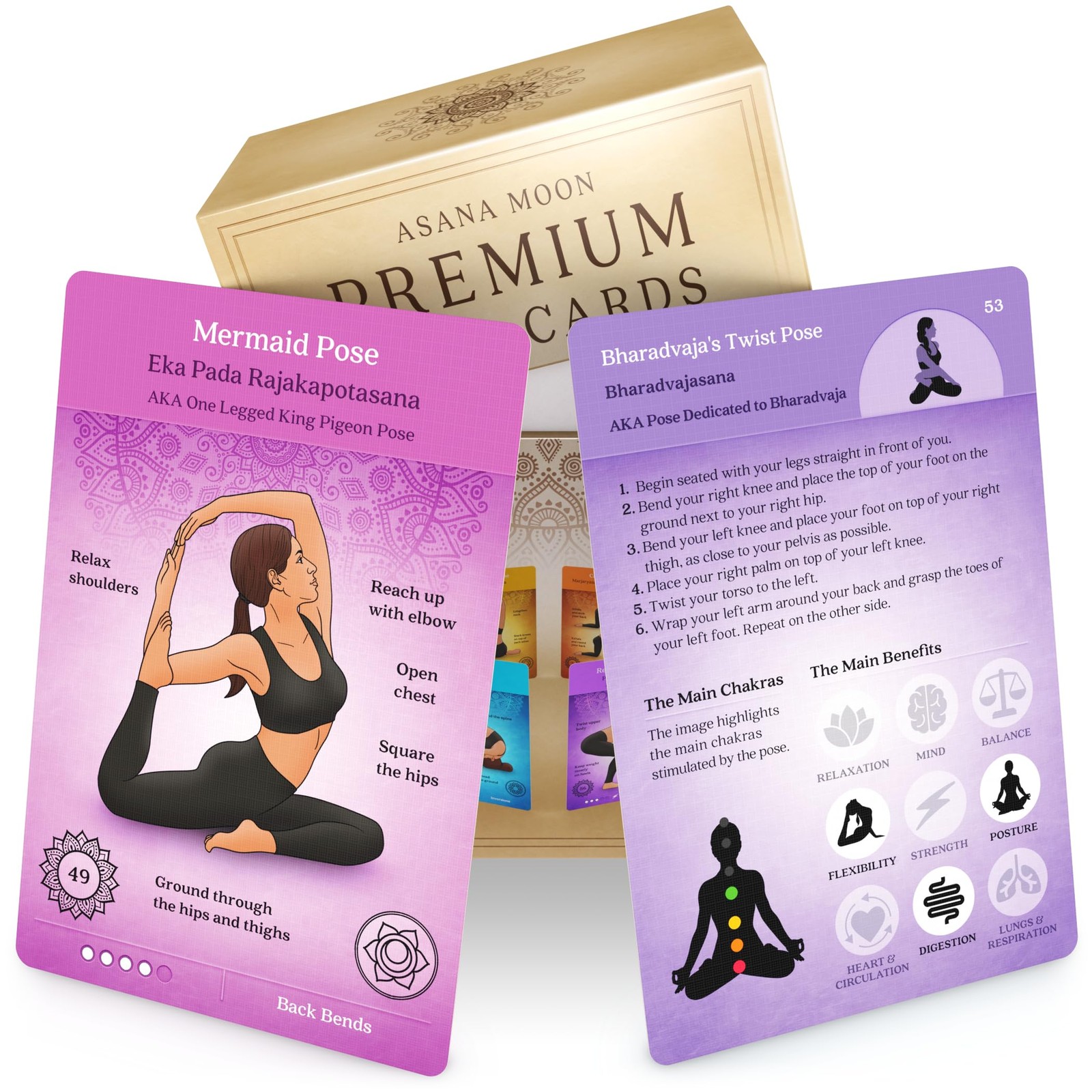 Premium Yoga Cards – Deck with Over 120 Yoga Poses – Yoga Sequencing Deck wit…