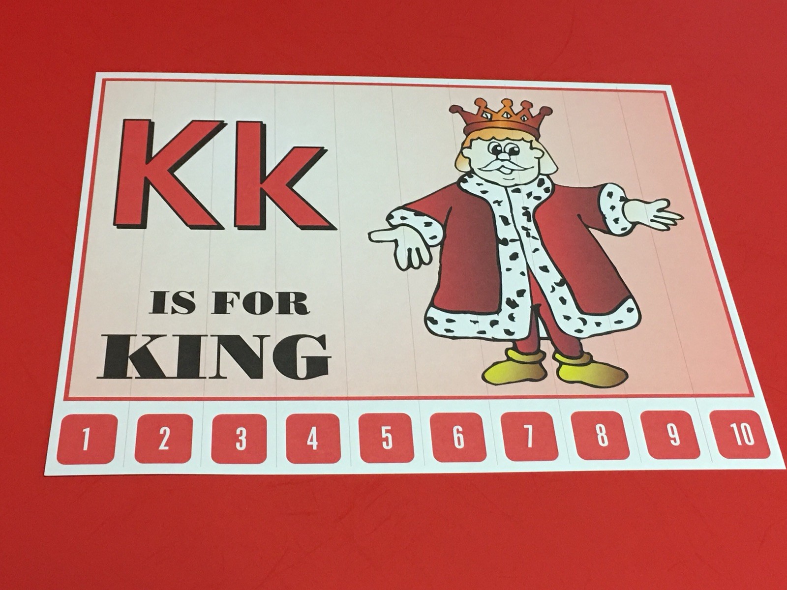 Letter K King – Number Sequencing Puzzle, numbers 1-10 Laminated 1
