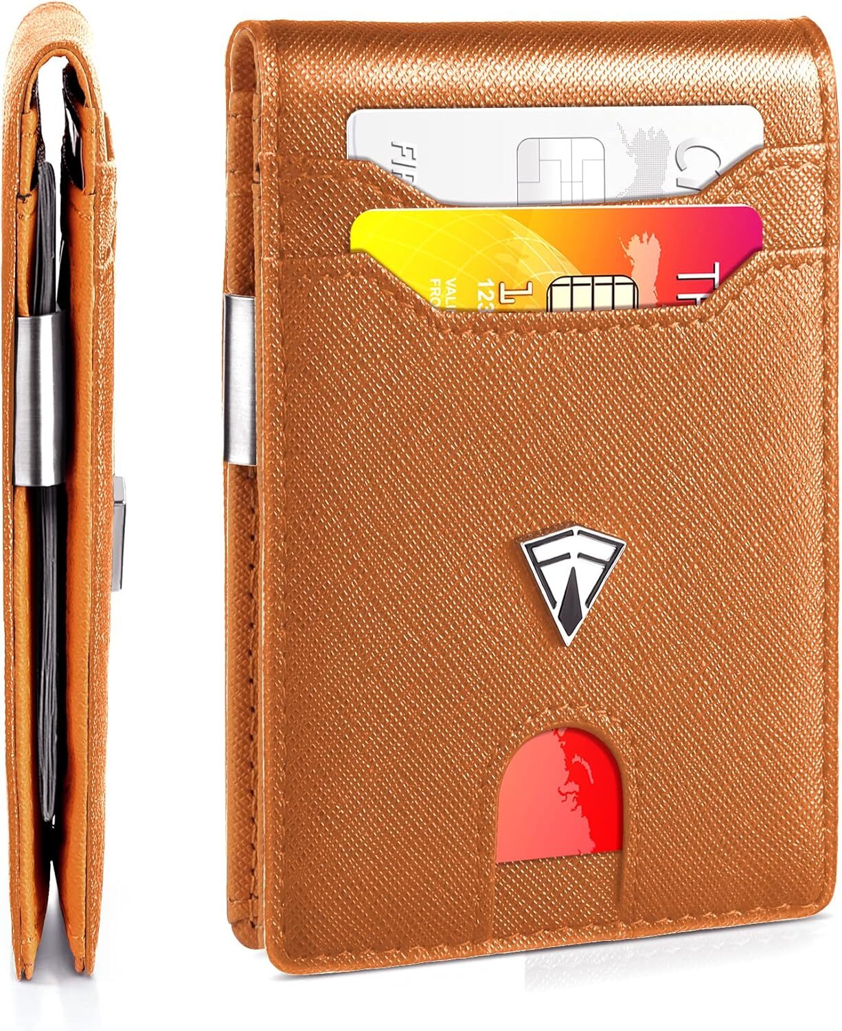 Slim Minimalist Front Pocket RFID Blocking Leather Wallets for Men and Women |