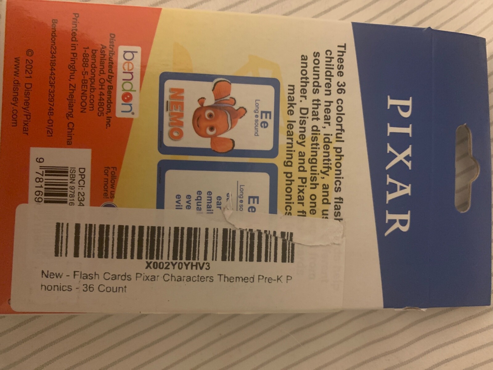 New Disney Pixar Phonics Flash Cards. 36ct fast free same day shipping