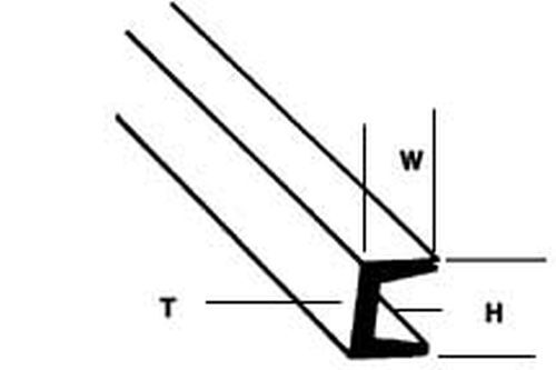 Plastruct 90584 UFS-6 Deep Channel,White (5) 3/16″ H x.135″ W x.030″ T x 15″Long