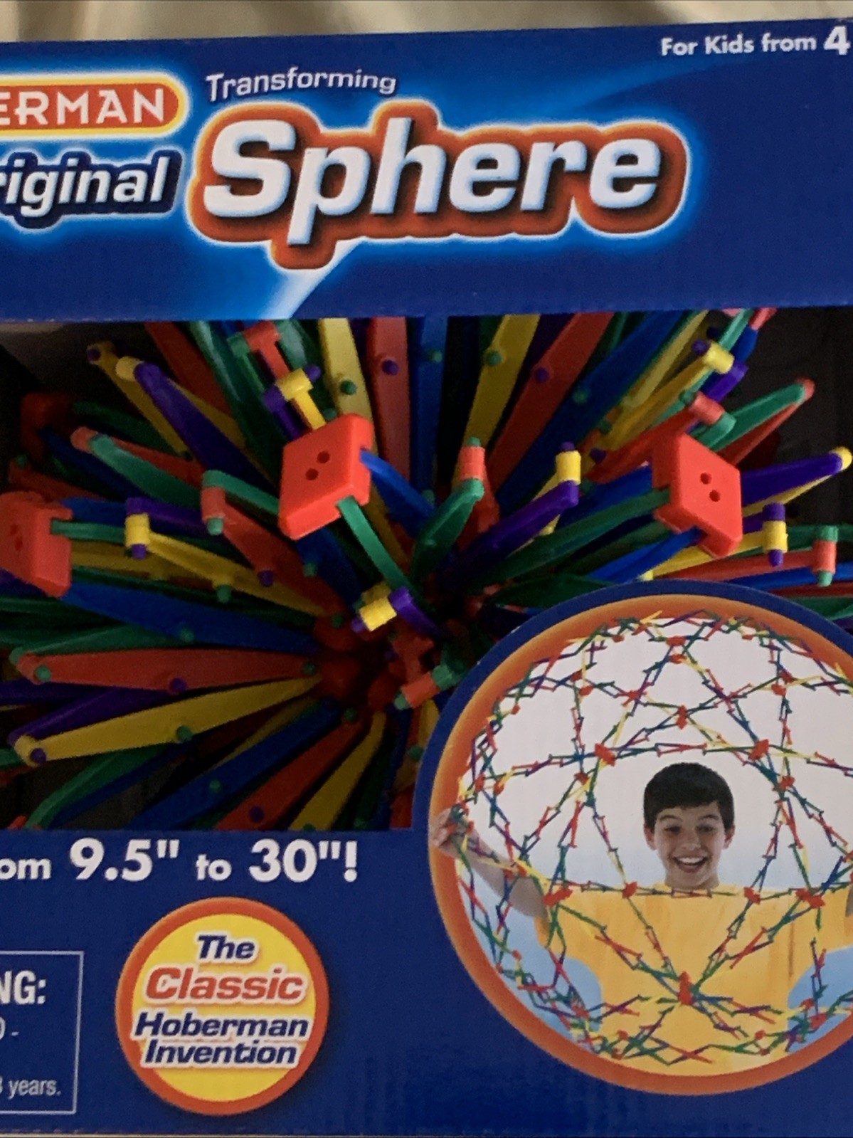 Hoberman Original Transforming Sphere Lg Rainbow Colorful Creative 9.5 – 30″ New